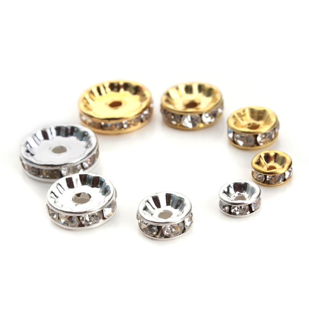 50pcs 4 6 8 10 12mm Rhinestone - Gold 6138 评论和价格